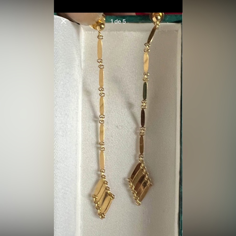 Elegant Gold Dangle Earrings 14 k gold  sold as is. No cash refund